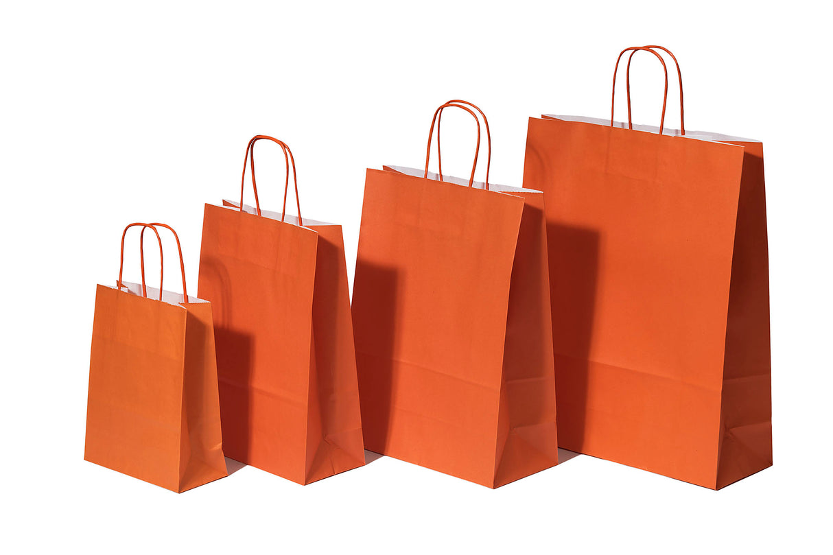 Paper Carry Bags Orange 180+80x220mm