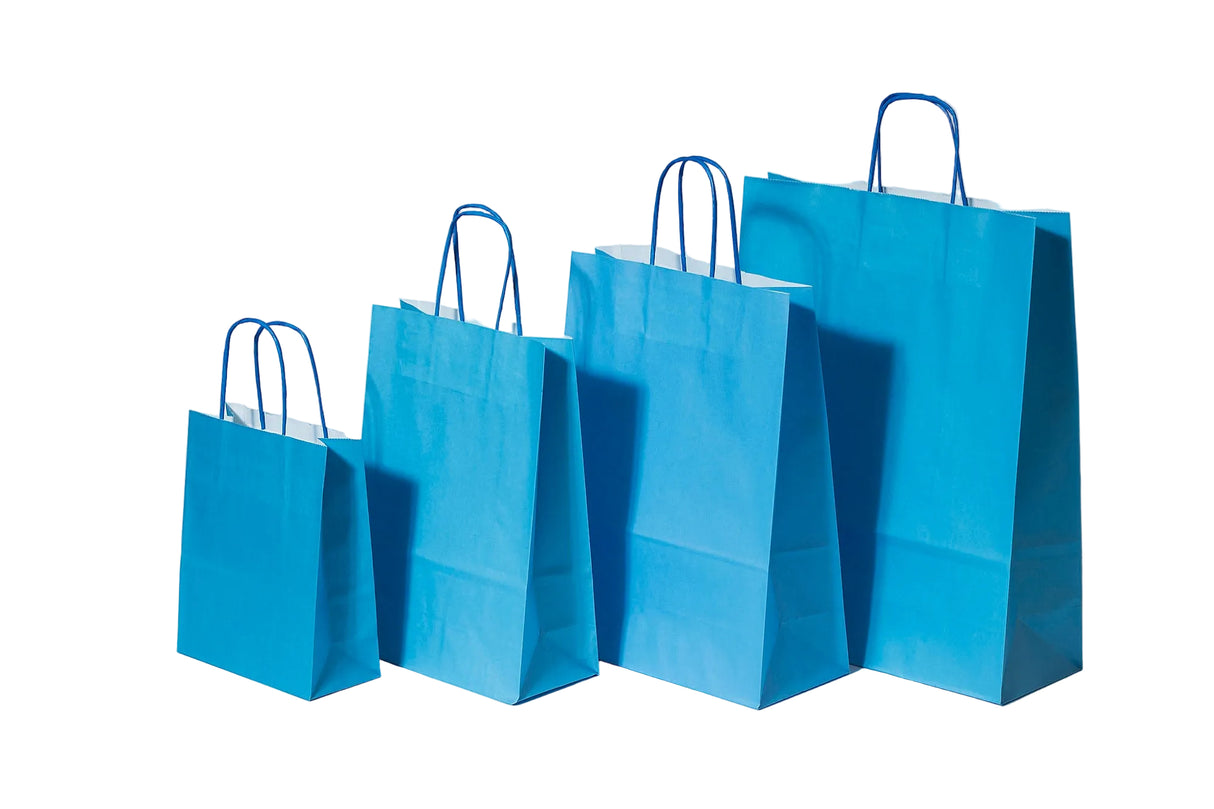 Paper Carry Bags Blue 320+120x410mm
