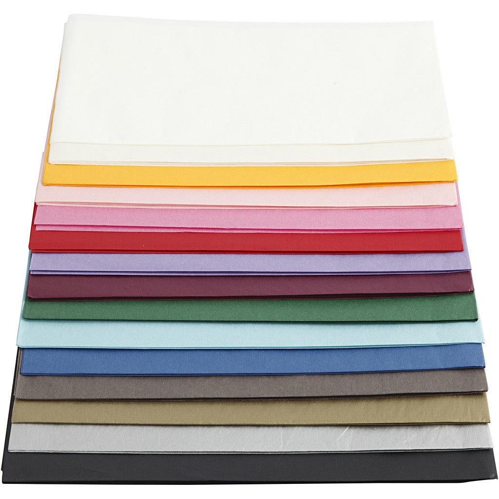 Seidenpapier - Sortiment, Blatt 50x70 cm, 14 g, Sortierte Farben, 30Bl.