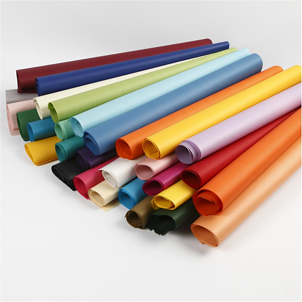 Seidenpapier verschiedene Farben - 50x70cm - 14g / 300 Bl. - 1 Pck.