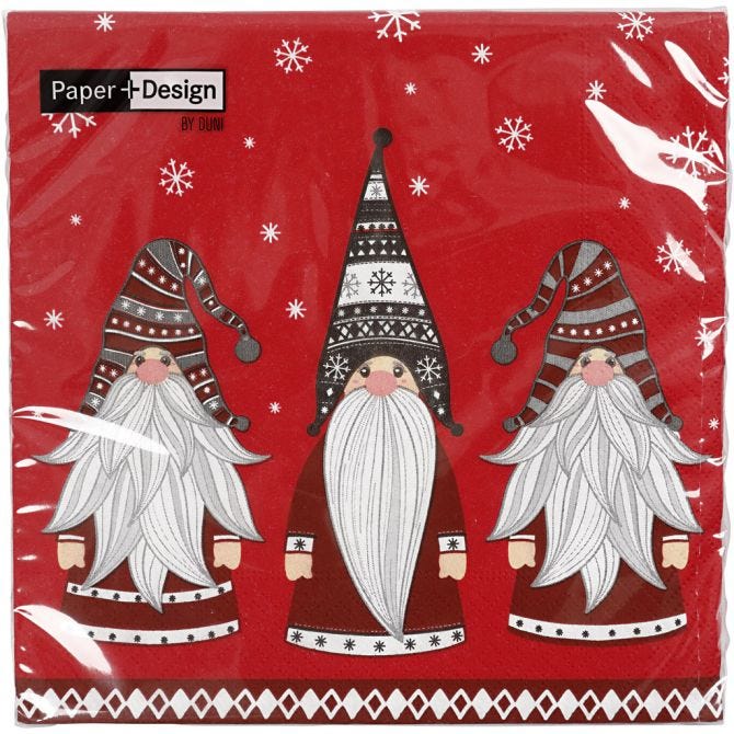Papierservietten, Wichtelmänner, Größe 33x33 cm, 20 Stk/ 1 Pck