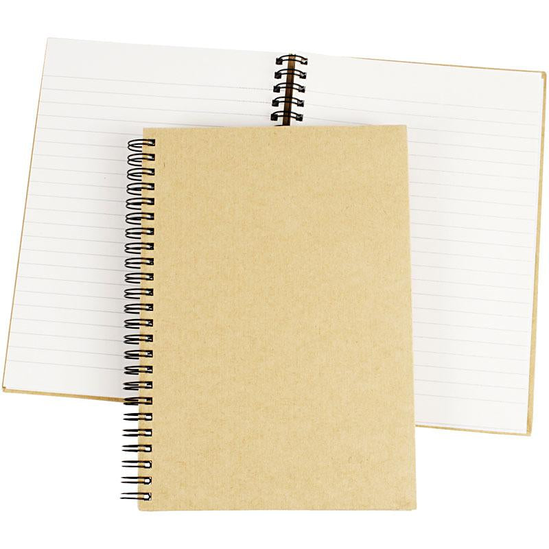 Spiral Bound Notebook, brown, A5, 60 g