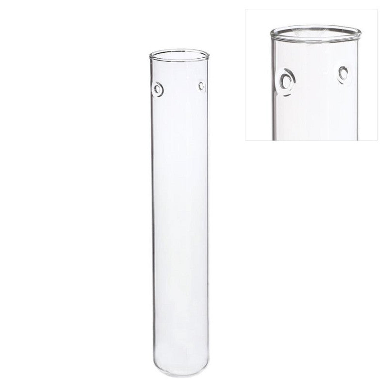 Glas-Reagenzgläser Ø 3 cm, H. 20 cm, mit 2 Löchern - 6 Stück