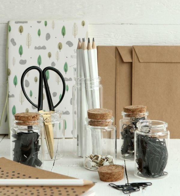 Glas-Speicherzylinder mit Kork 4.5x12.5cm - 6 Stk