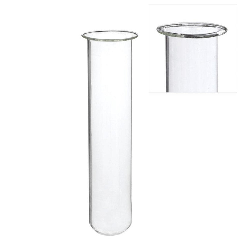 Glas-Reagenzgläser Ø 4 cm, H. 20 cm, mit Ring Ø 5 cm - 6 Stück