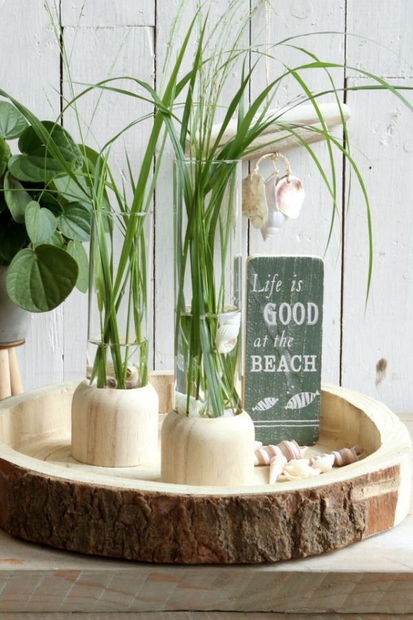 Glas-Testrohr mit Holzbasis 5x28cm - 1 Stk