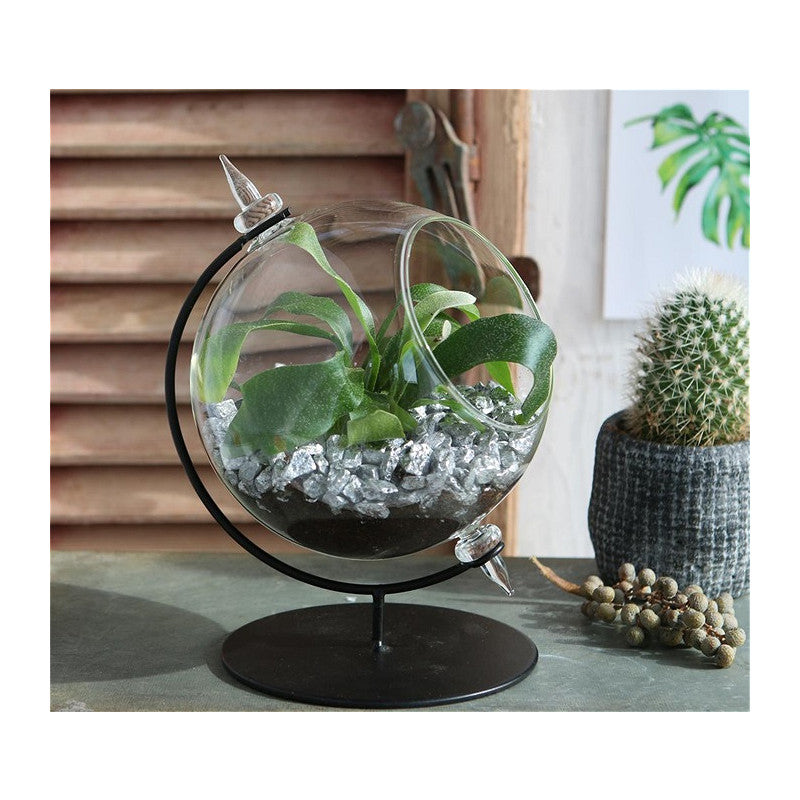 Glaskugel für Teelicht mit Ständer Ø 15 cm, H. 21 cm - 1 Stück
