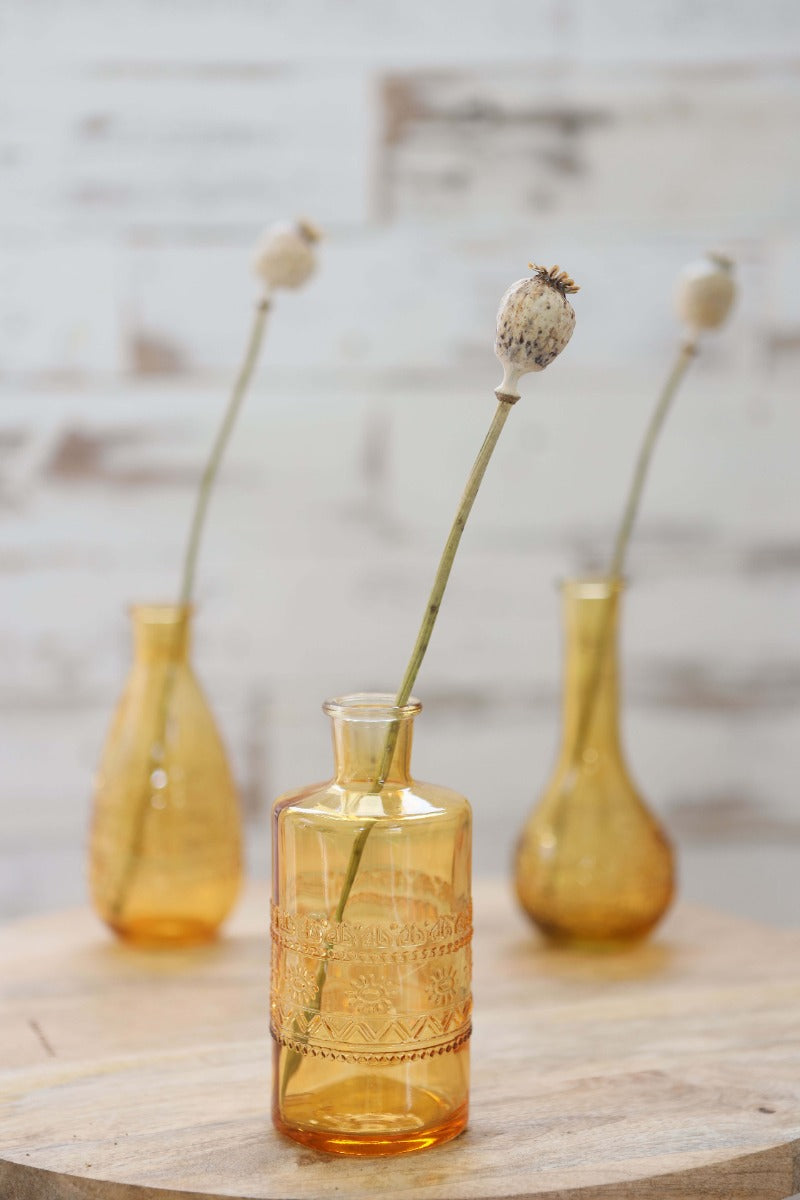 Blumenvasen Porto Ø7.5cm | H: 14.5cm Ockergelb - 12 Stk