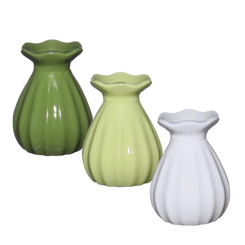 Blumenvase Ø7 h: 9 cm Grün assorti - 12 Stk