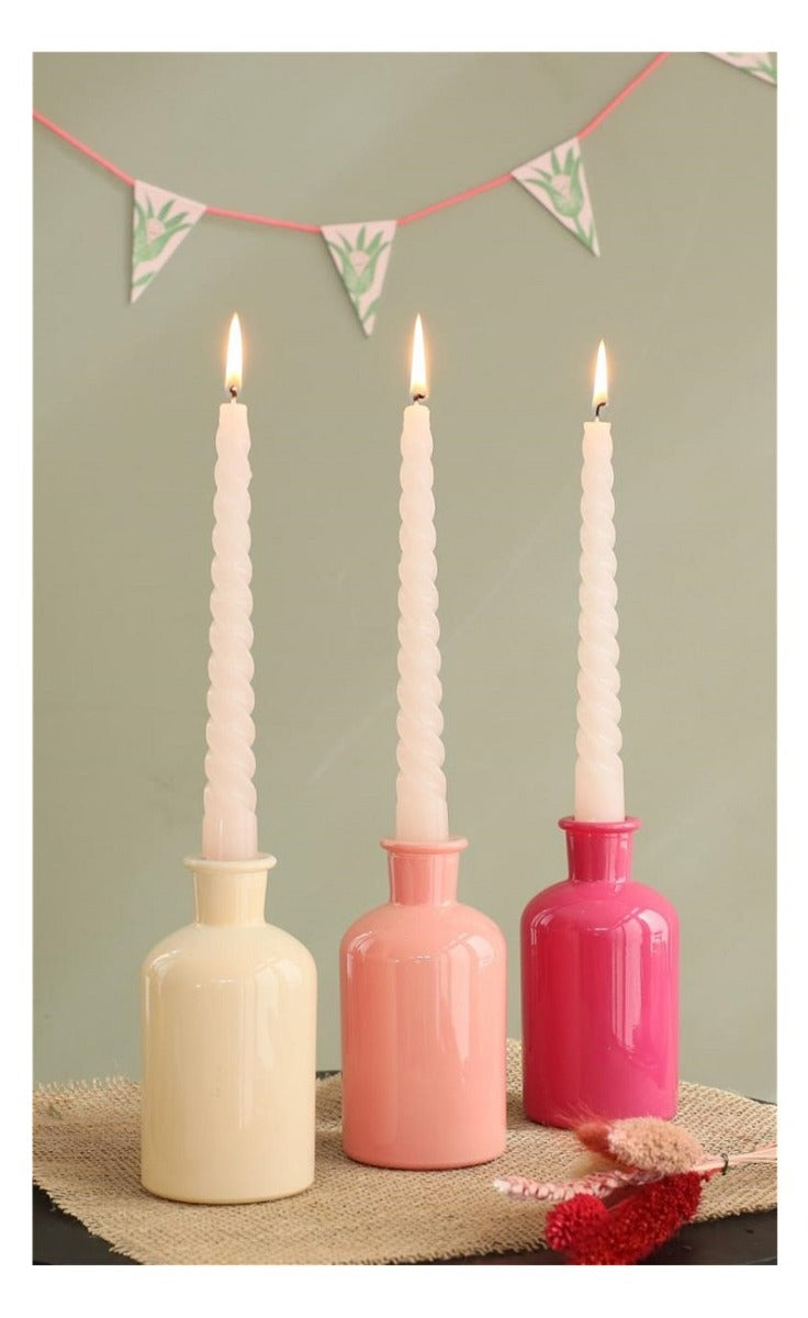 Glasflasche Ø7 h: 12 cm Assorti Rosa - 12 Stk