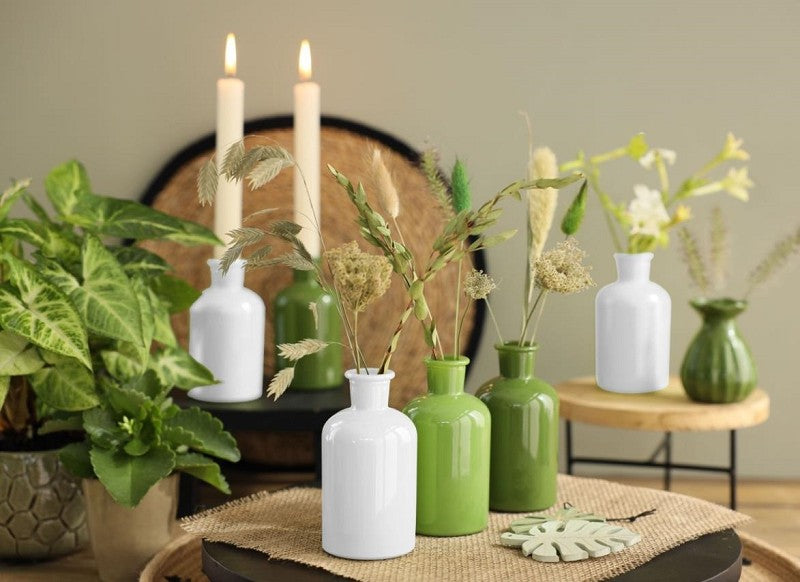 Glasflasche Ø7 h: 12 cm Assorti Grün - 12 Stk