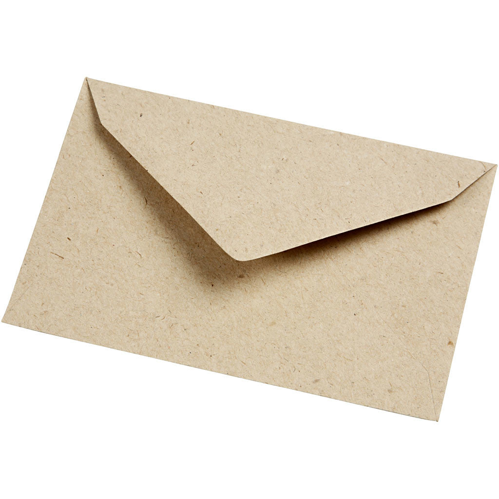 Recycling Umschläge, Beige, Umschlaggröße 7,8x11,5 cm, 120 g, 50 Stk./ 1 Pck.