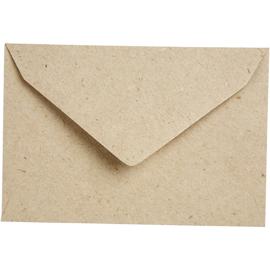 Recycling Umschläge, Beige, Umschlaggröße 7,8x11,5 cm, 120 g, 50 Stk./ 1 Pck.