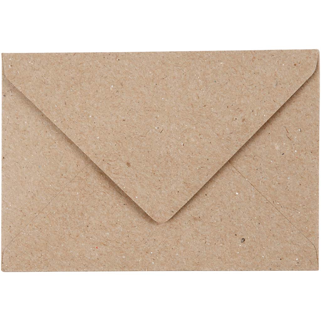Recycling Umschläge, Beige, Umschlaggröße 7,8x11,5 cm, 120 g, 50 Stk./ 1 Pck.