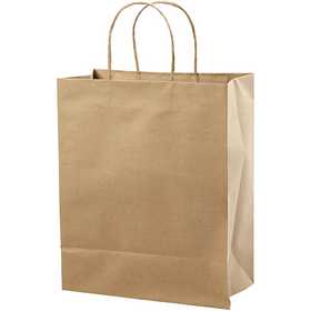 Papiertüten, Braun, H: 33 cm, B: 26x13 cm, 125 g, 10 Stk/ 1 Pck