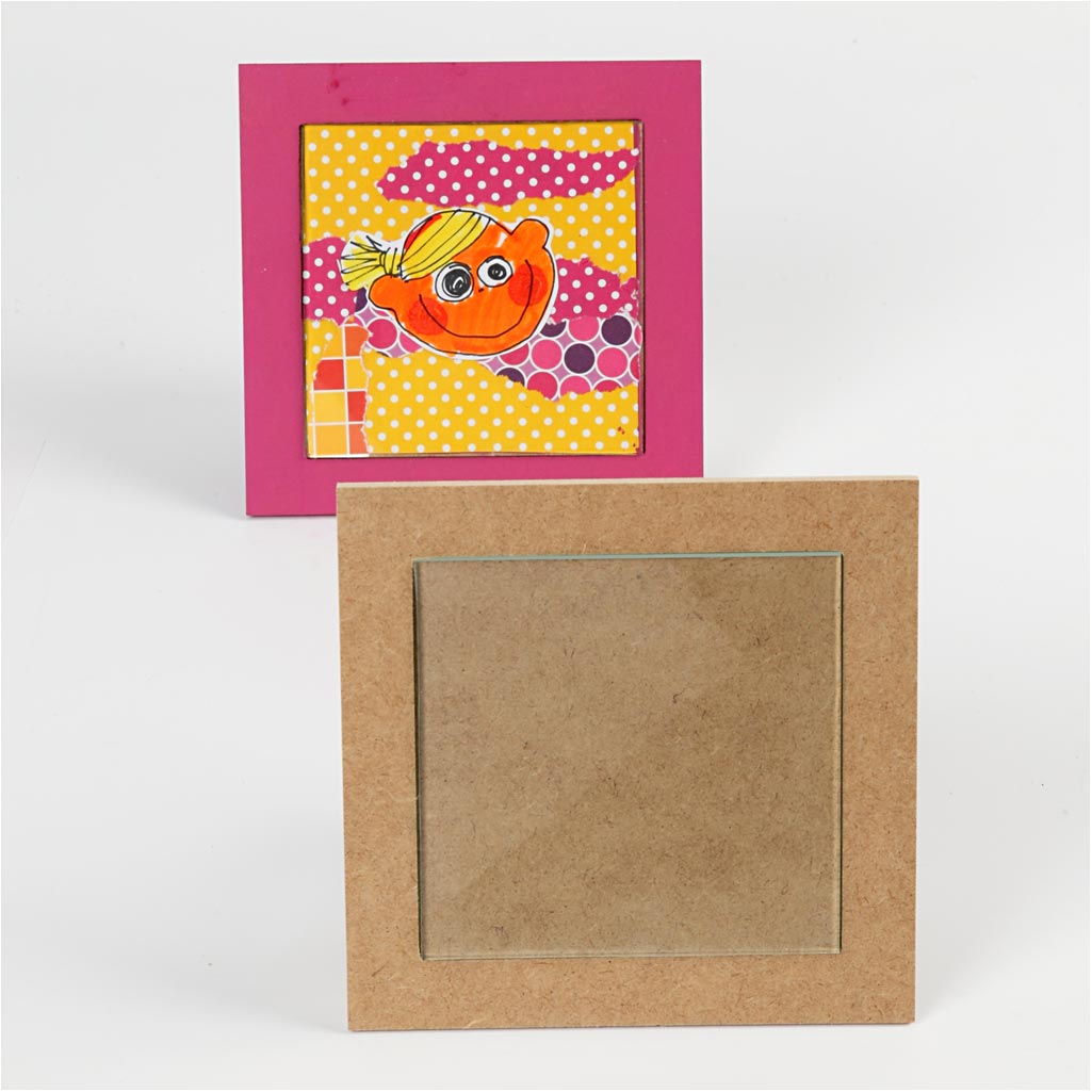 Topfuntersetzer Weißglasplatte, Außenformat 15x15x0,5 cm, Innenformat 11x11x0,55 cm - 6 Stk