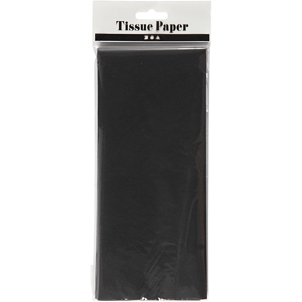 Seidenpapier, Schwarz, 50x70 cm, 14 g, 10 Bl./ 1 Pck.