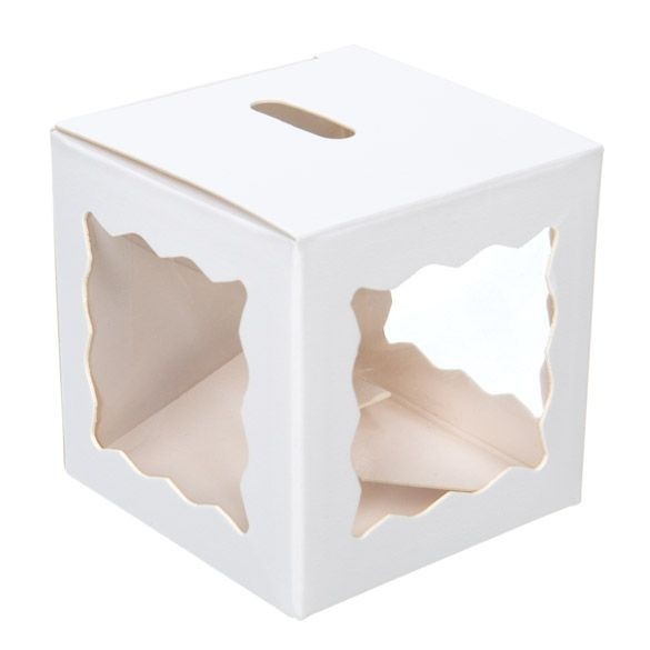 Pappschachteln Weiß mit 3 Fenstern 50x50x50mm - 25 Stk