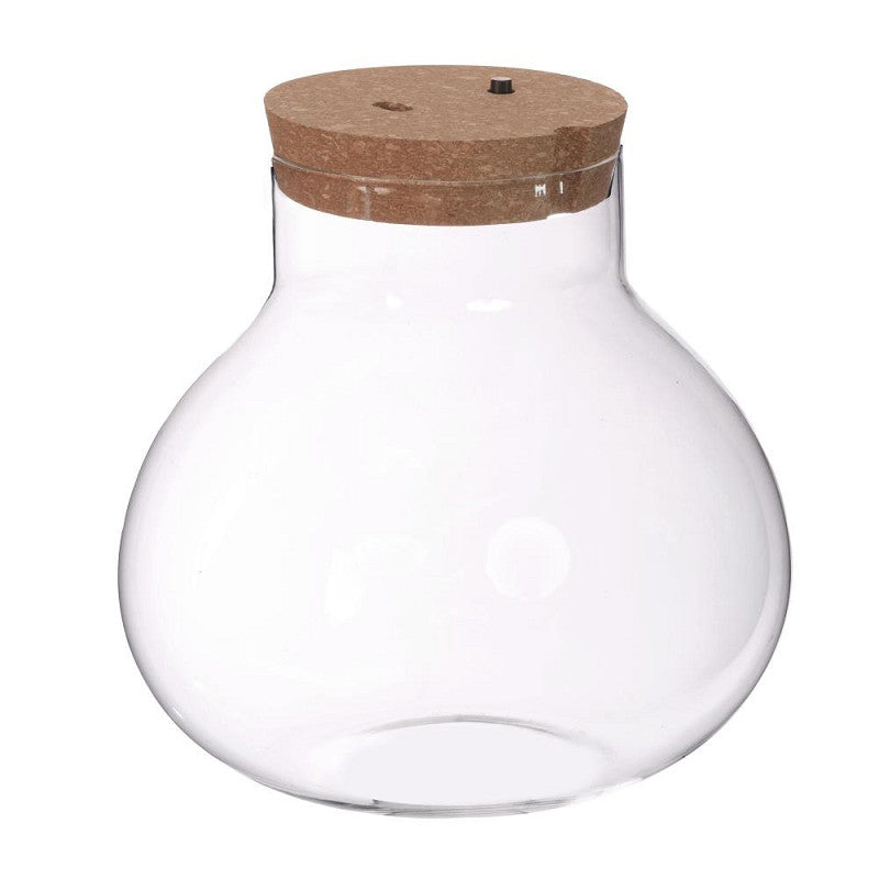 Terrarium mit Korken, Akku und USB-C-Anschluss, Ø 20,5 cm, H. 20 cm - 1 Stück