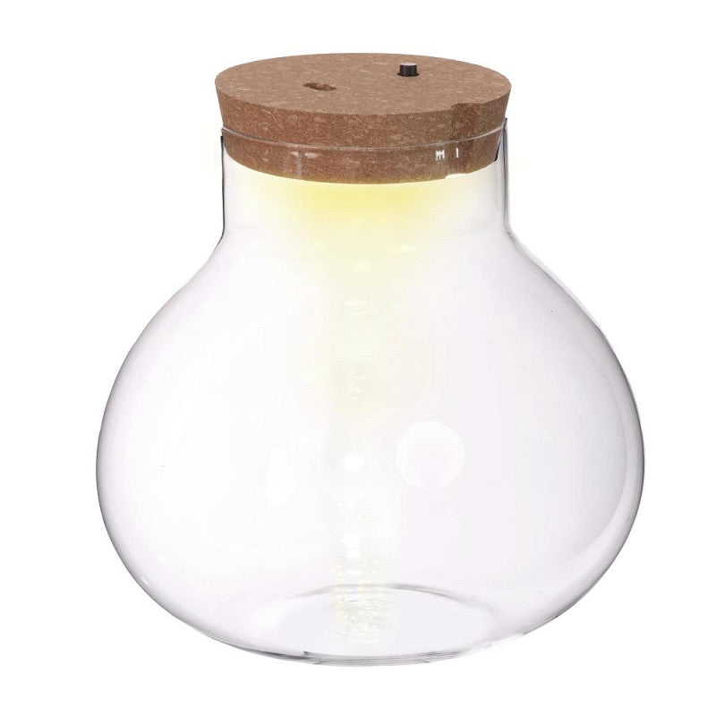Terrarium mit Korken, Akku und USB-C-Anschluss, Ø 20,5 cm, H. 20 cm - 1 Stück