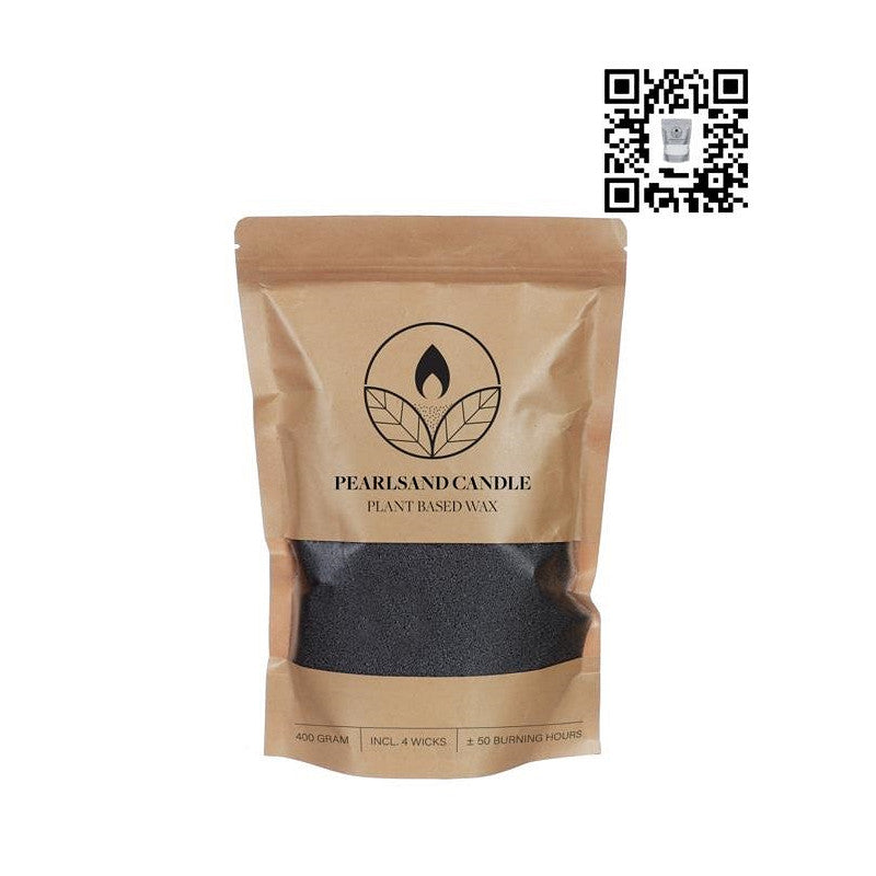 Pearlsand-Kerze 400 g Schwarz - 6 Stück