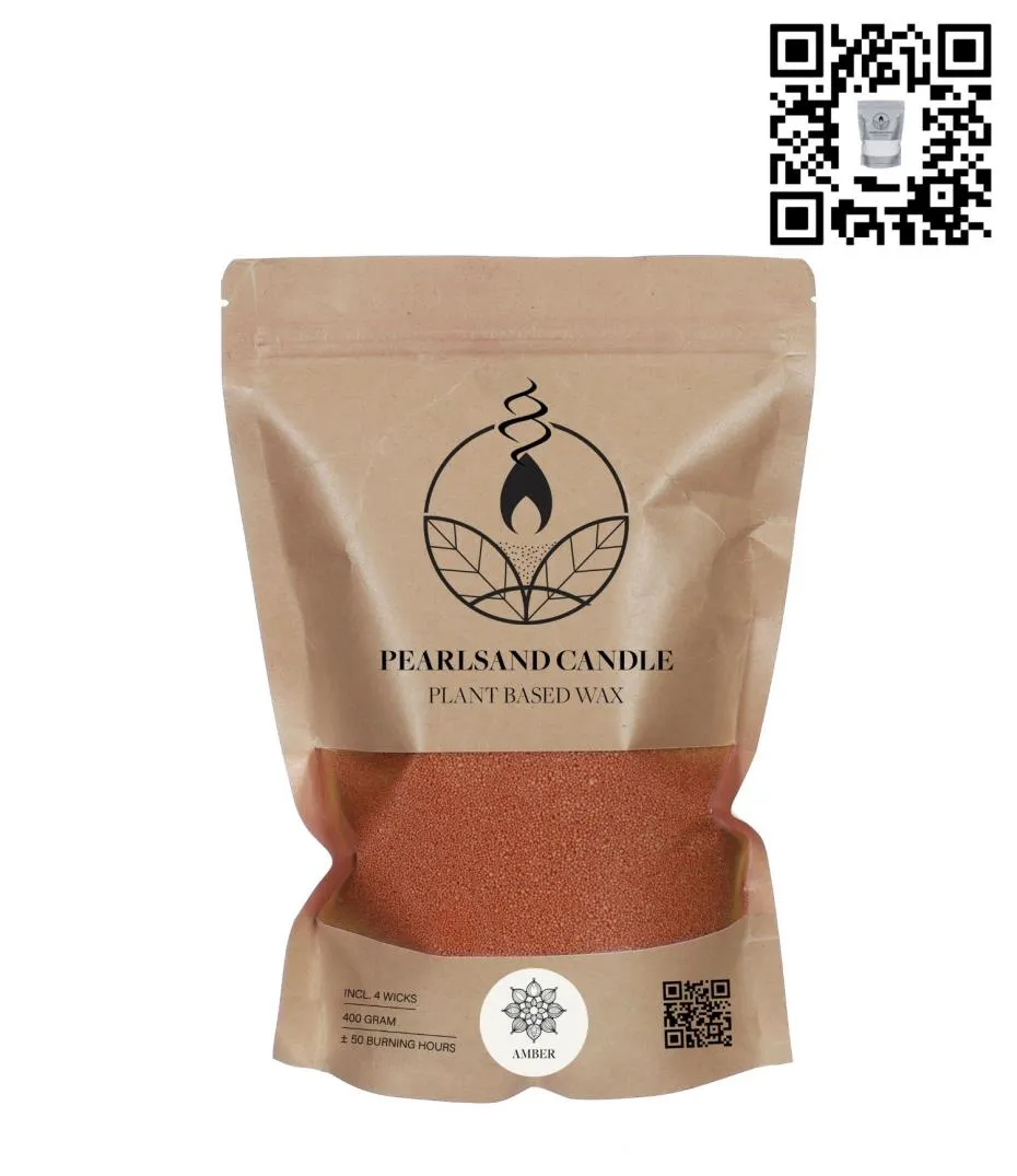 Pearlsand-Duftkerze 400 g Amber - 6 Stück