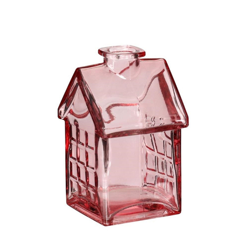Glashaus Hellrosa, L. 7 x B. 7,5 x H. 12 cm - 12 Stück
