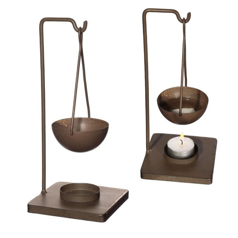 Metalll Aroma Würfel Kerzenhalter Dunkelbraun - 2 Stk