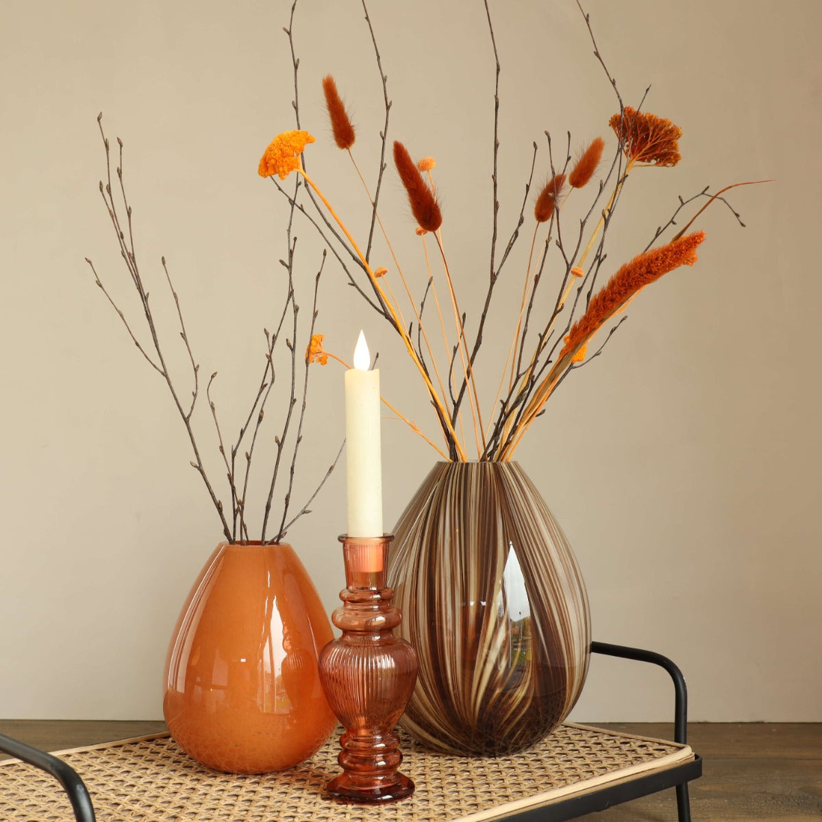 Vase Venedig Bernstein H: 11,3 x Ø5 cm - 12 Stk