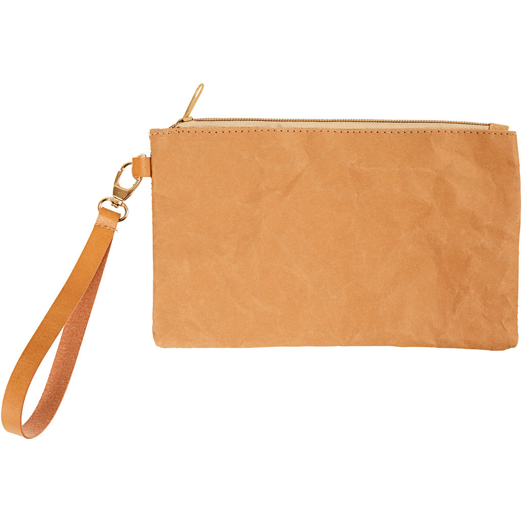 Faux Leather Clutch Bags 21x18cm, Light Brown, thickness 350 g