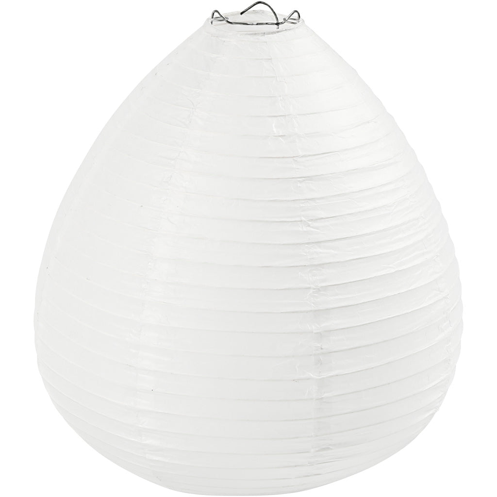 Rice paper lamp, white, Raindrop, H: 27 cm, D: 25 cm