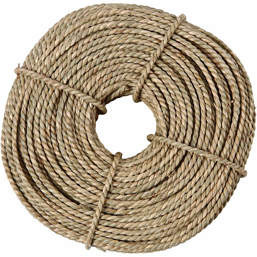 Seegrass-Seil Natur 2,8 bis 3 mm dick - 145 mtr / 500 gram