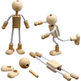 Flexi-Figuren, H: 12 cm, gemischtes Holz - 4 sets