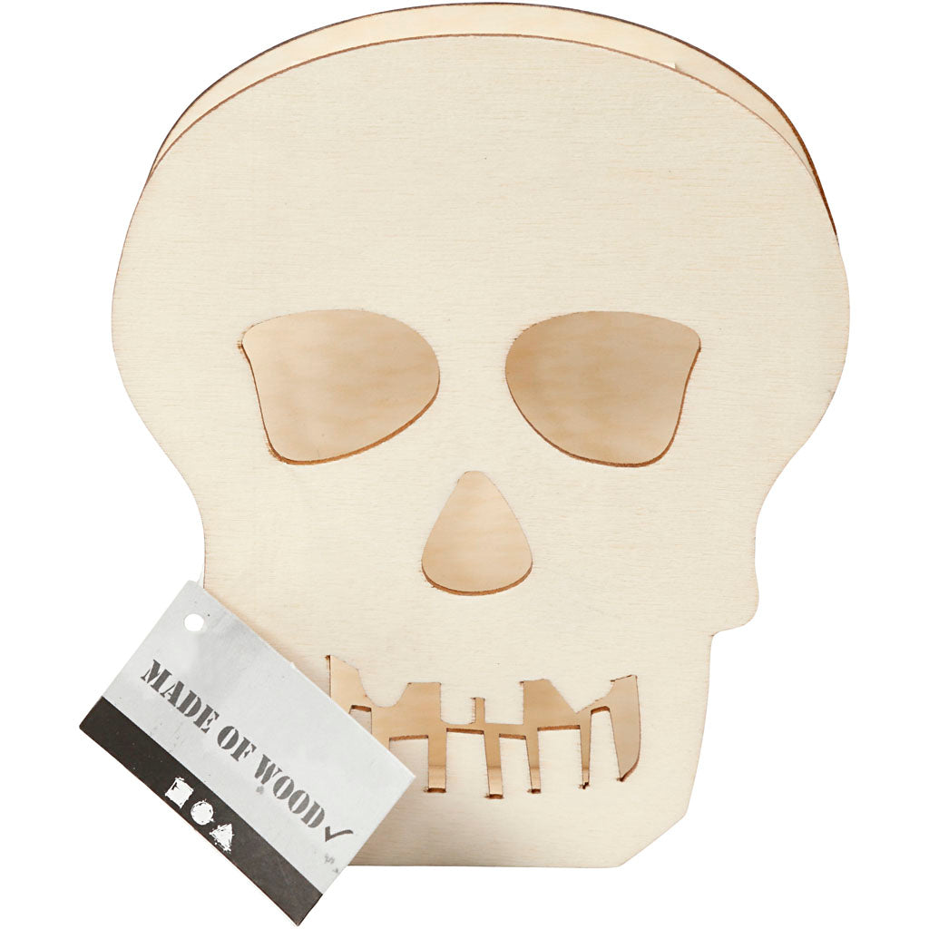 Halloween-Figur, Totenkopf, H: 13,5 cm, Tiefe 3 cm, B: 11,5 cm, 1 Stk