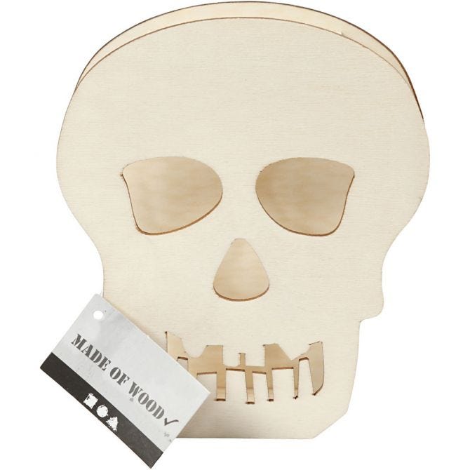 Halloween-Figur, Totenkopf, H: 13,5 cm, Tiefe 3 cm, B: 11,5 cm, 1 Stk