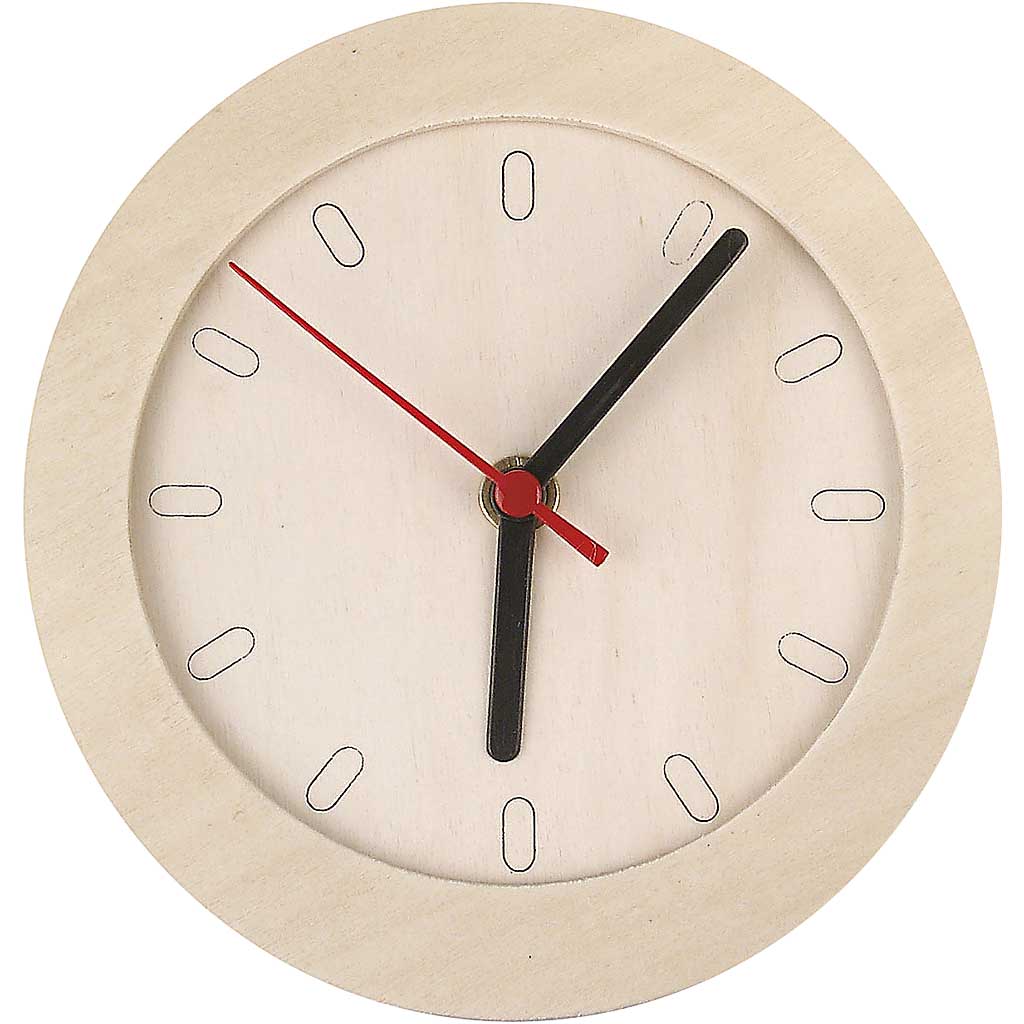 Watch White Wooden Frame, D: 15 cm, plywood