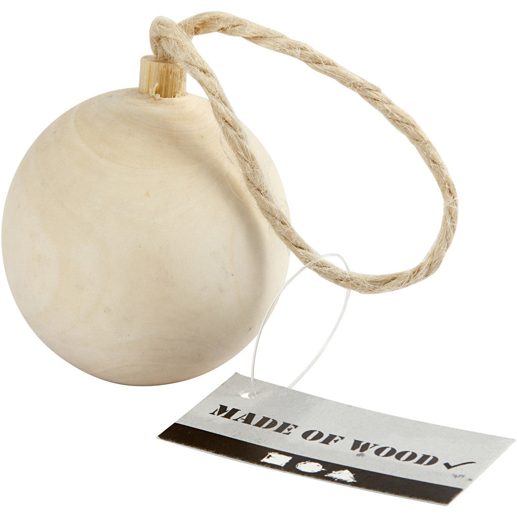 Weihnachtsschmuck, D: 4,8 cm, Birke - 1 Stk