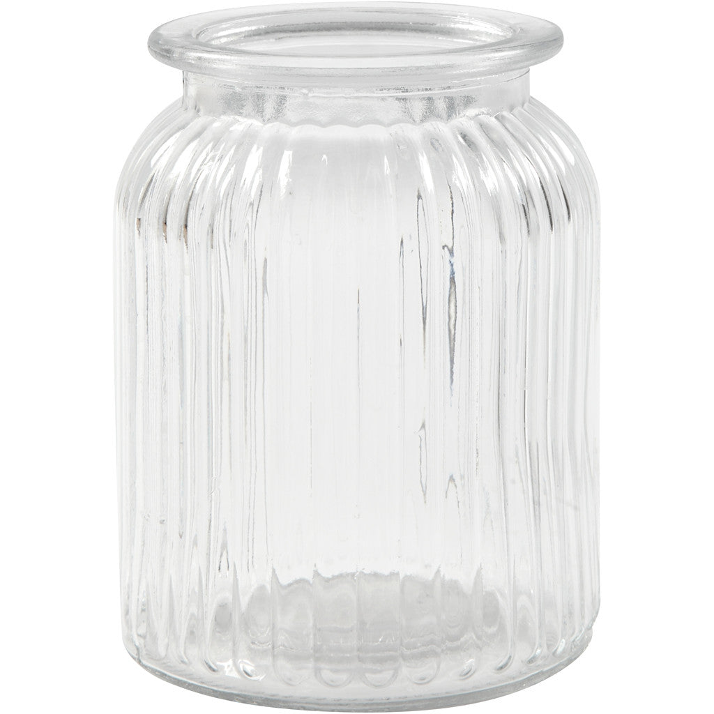 Glasgefäß, H: 14,5 cm, D: 11 cm, Lochgröße 7 cm - 6 Stk