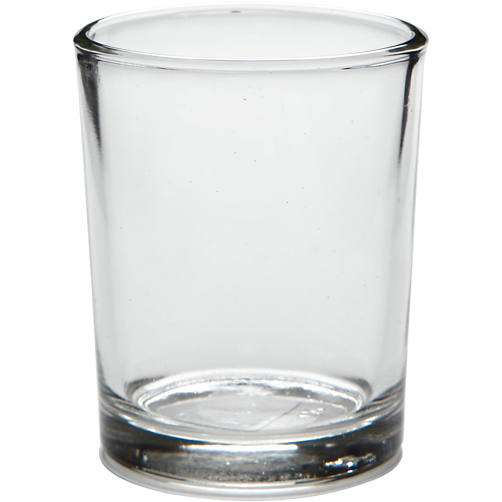 TeaLight holder in glass, H: 6,5 cm, D: 4,5 cm
