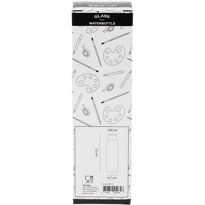 Wasserflasche, H 22 cm, D 6,7 cm, 500 ml - 1 Stk
