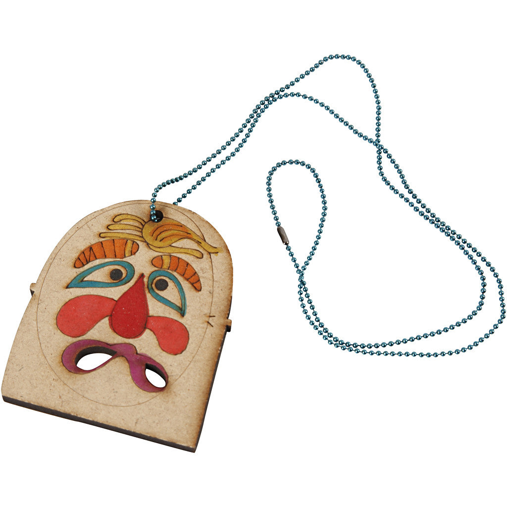 Masken zum Aufhängen, Größe 5,5-7 cm, Dicke 4 mm, MDF - 24 Stk