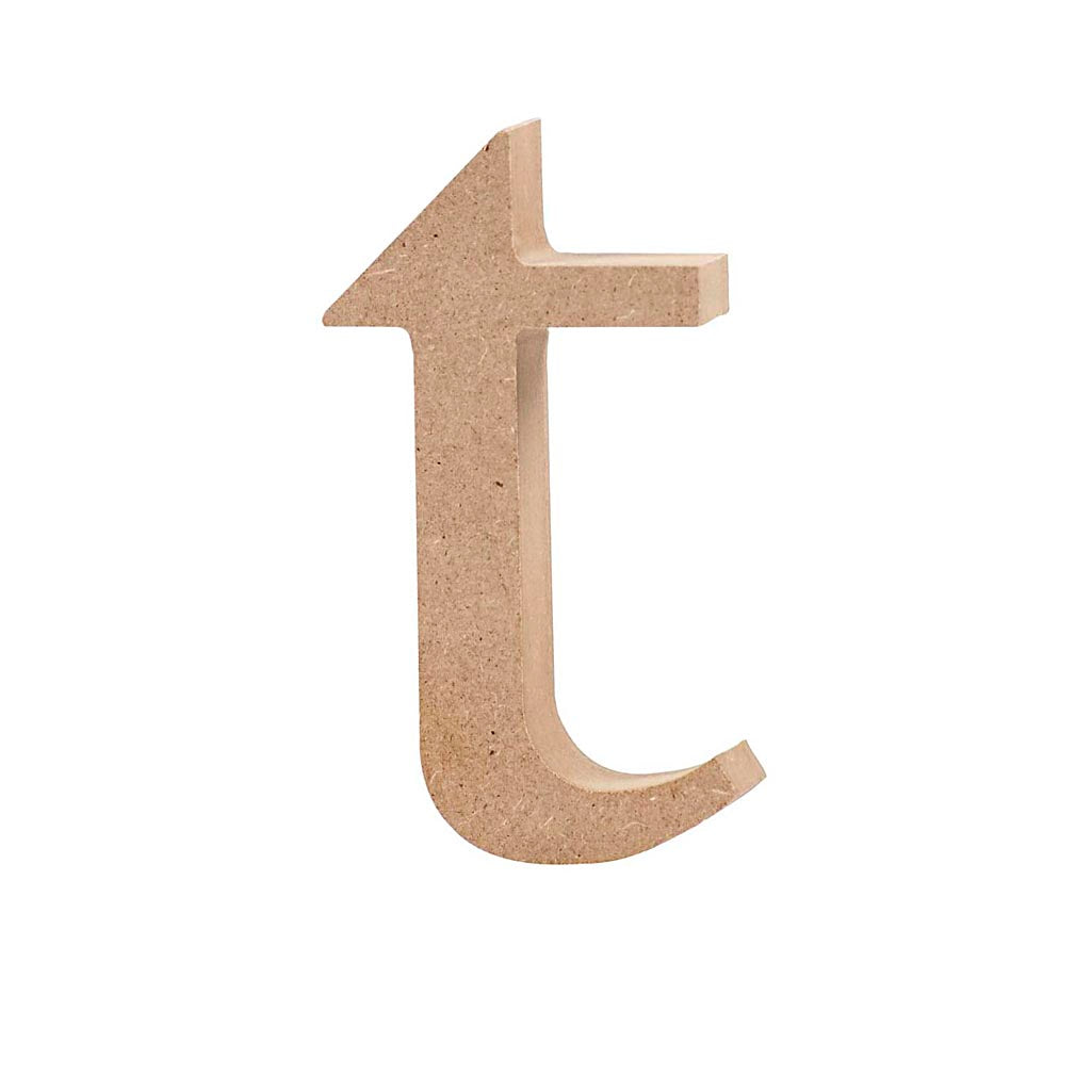 Letter, t, H: 10 cm, thickness 2 cm, MDF