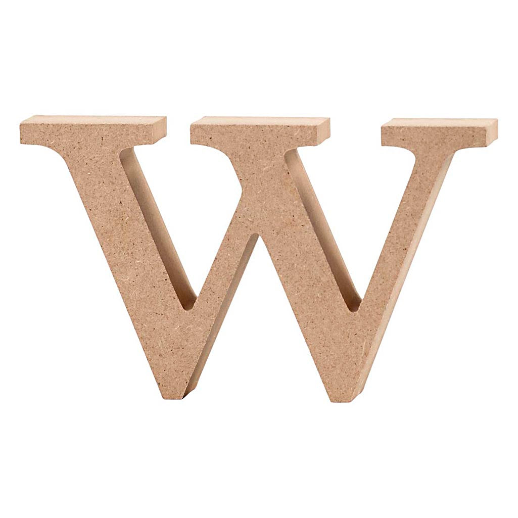Letter, w, H: 8 cm, thickness 2 cm, MDF