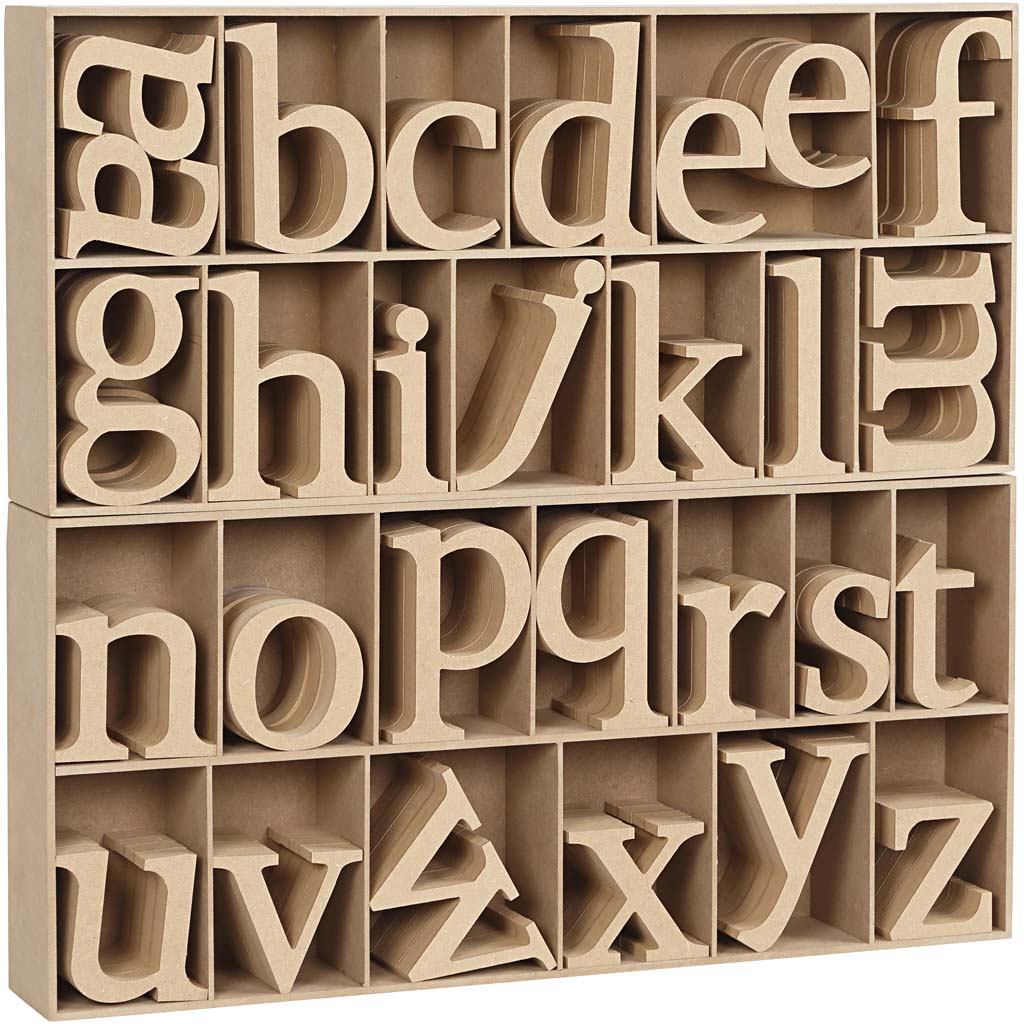Holzbuchstaben, einschließlich kostenloser Holzausstellung, 80x20mm MDF - 112 Stk