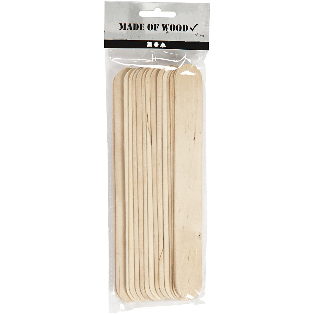 Eis am Stiel, lang, dick, L: 20 cm B: 25 mm, Birke - 15 Stk