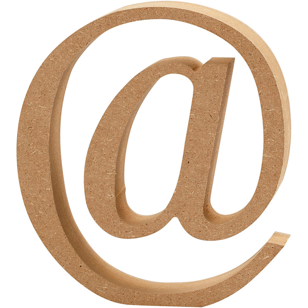 Symbol @, H: 13 cm, thickness 2 cm, MDF