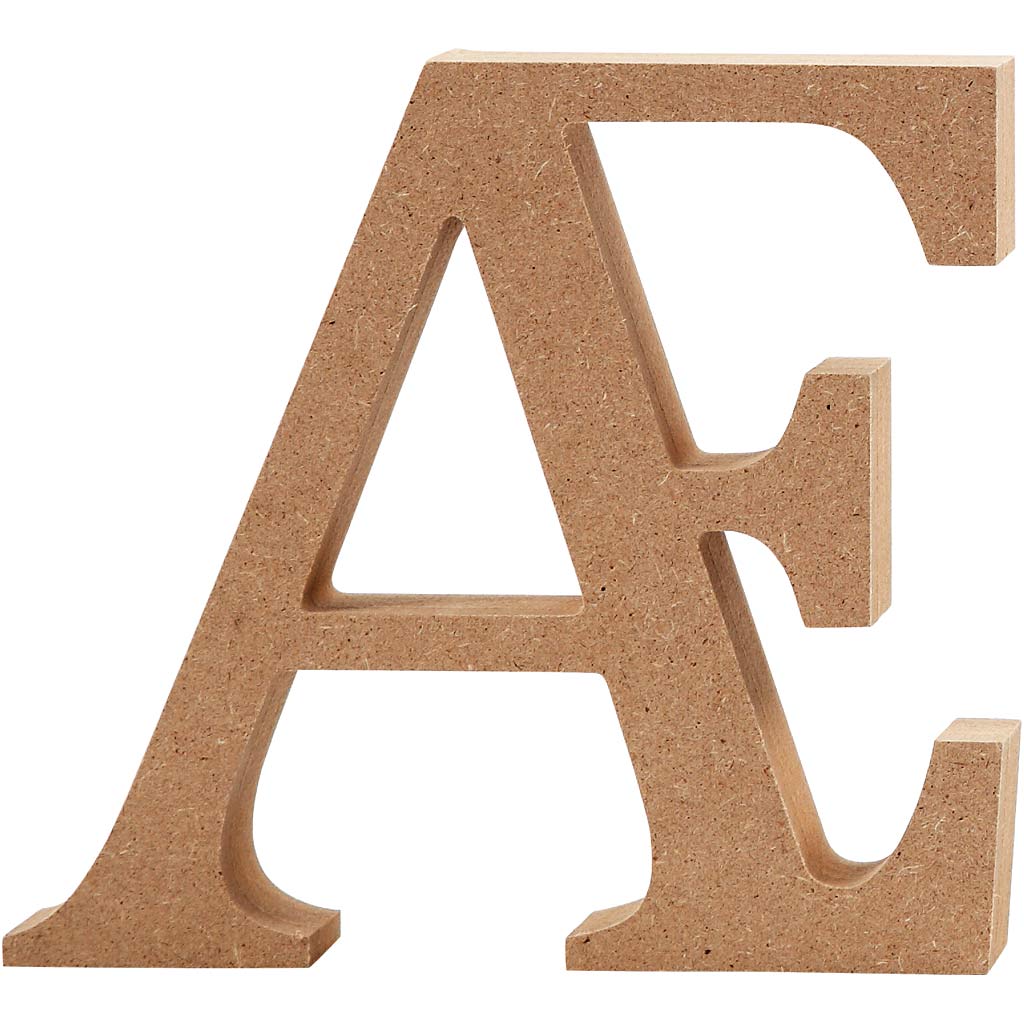 Letter Æ, H: 13 cm, thickness 2 cm, MDF