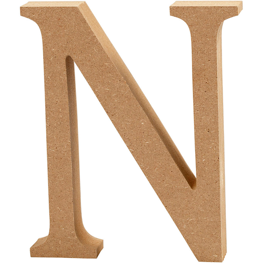 Letter N, H: 8 cm, thickness 1.5 cm, MDF