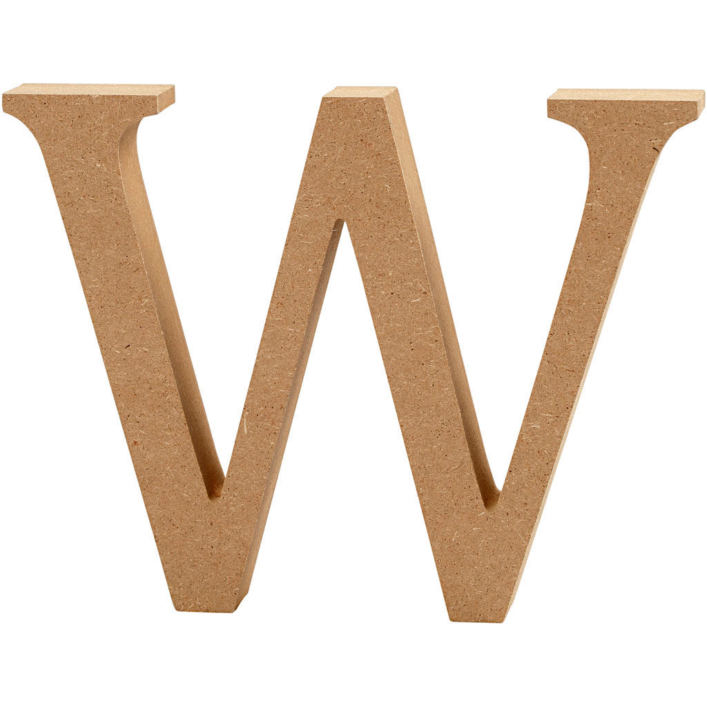 Letter W, H: 8 cm, thickness 1.5 cm, MDF