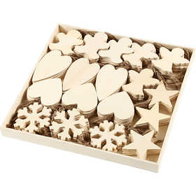 Weihnachtsornamente aus Sperrholz 9-11cm - Dicke 4mm - 90 Stk